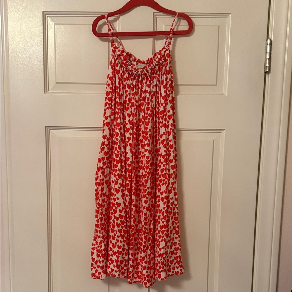 Stella McCartney Kids Red Heart Print Sundress